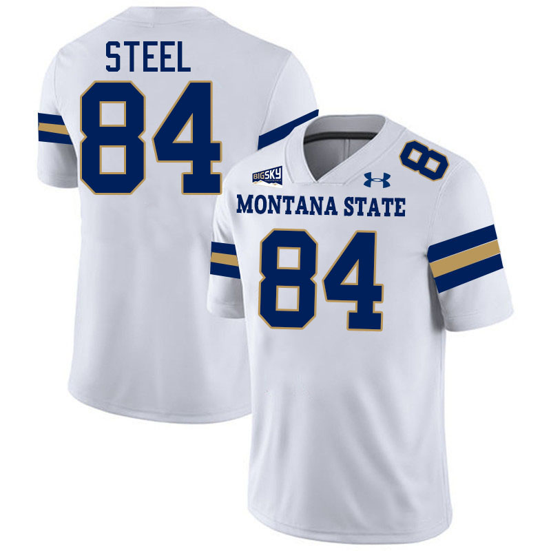 #84 Dane Steel Montana State Bobcats Jerseys Football Uniforms Stitched-White #84 Dane Steel Montana State Bobcats Jerseys Football Uniforms Stitched-White